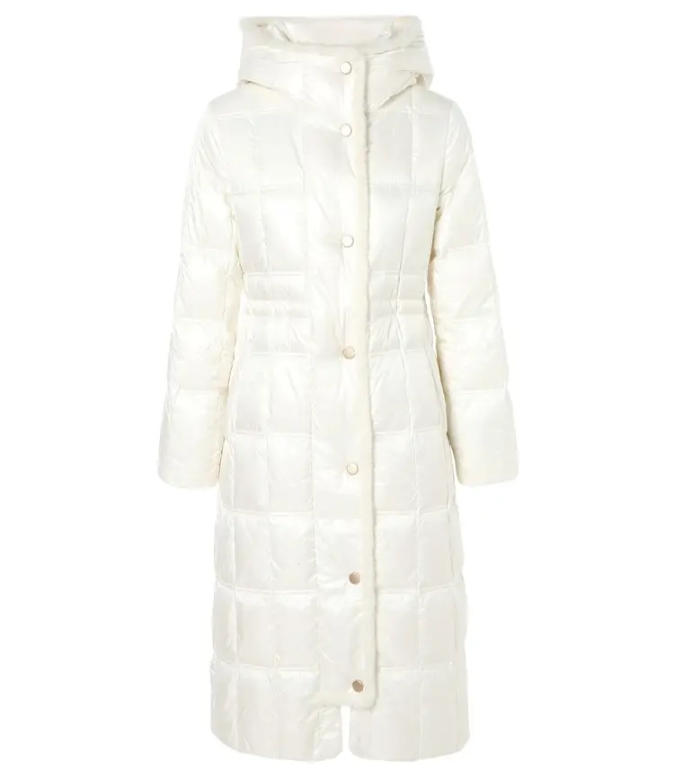 Manteau en duvet de canard blanc à capuche et fermeture éclair pour femme, haut de gamme, résistant au froid, de haute qualité, pour l'hiver, Oem/odm