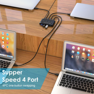 USB 3.0 4输入/4输出KVM切换器在4台带有Usb输入和输出端口的计算机之间共享打印机和鼠标库存 - Product Image 2