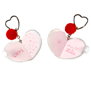 OEM ODM a forma di cuore Mini blocco note blocco diario diario portachiavi con Pompon, simpatico cartone animato taccuino tascabile produttore di fabbrica - Product Image 2