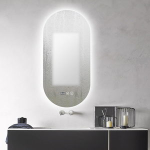 Oval LED iluminado espelho do banheiro inteligente com <span class=keywords><strong>sensor</strong></span> de toque e função Defogger Wall Mounted HQ Silver Mirror