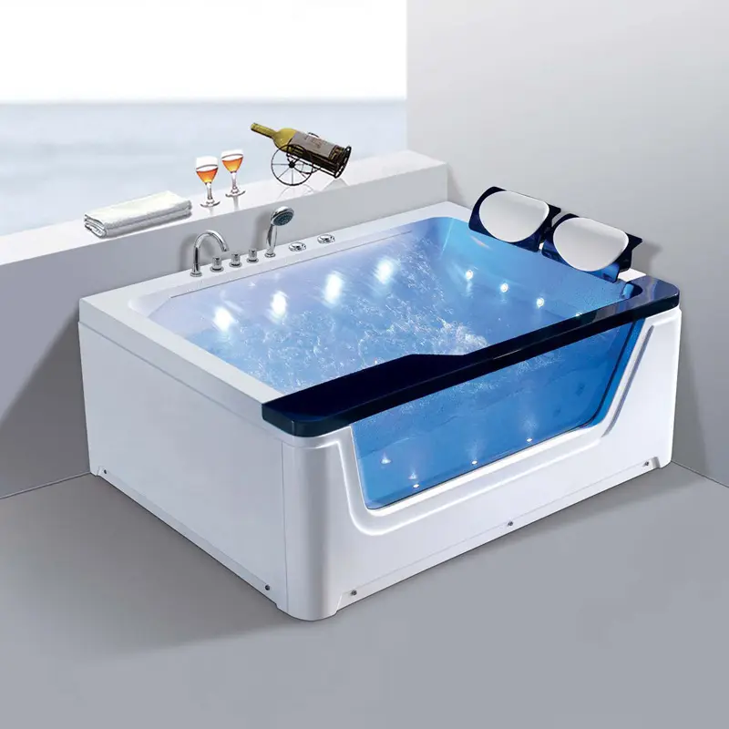 Massaggio acrilico moderno vasche idromassaggio in vetro multifunzionale vasche da bagno e vasca da bagno spa balboa led light double