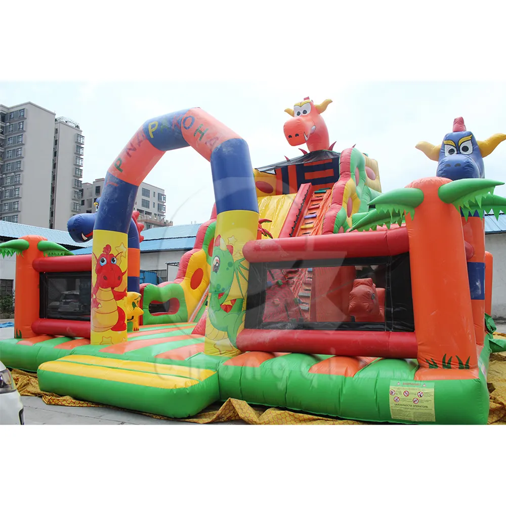 Üretici özelleştirilmiş PVC şişme eğlence parkı açık oyun alanı şişme trambolin fedai kale çocuk için