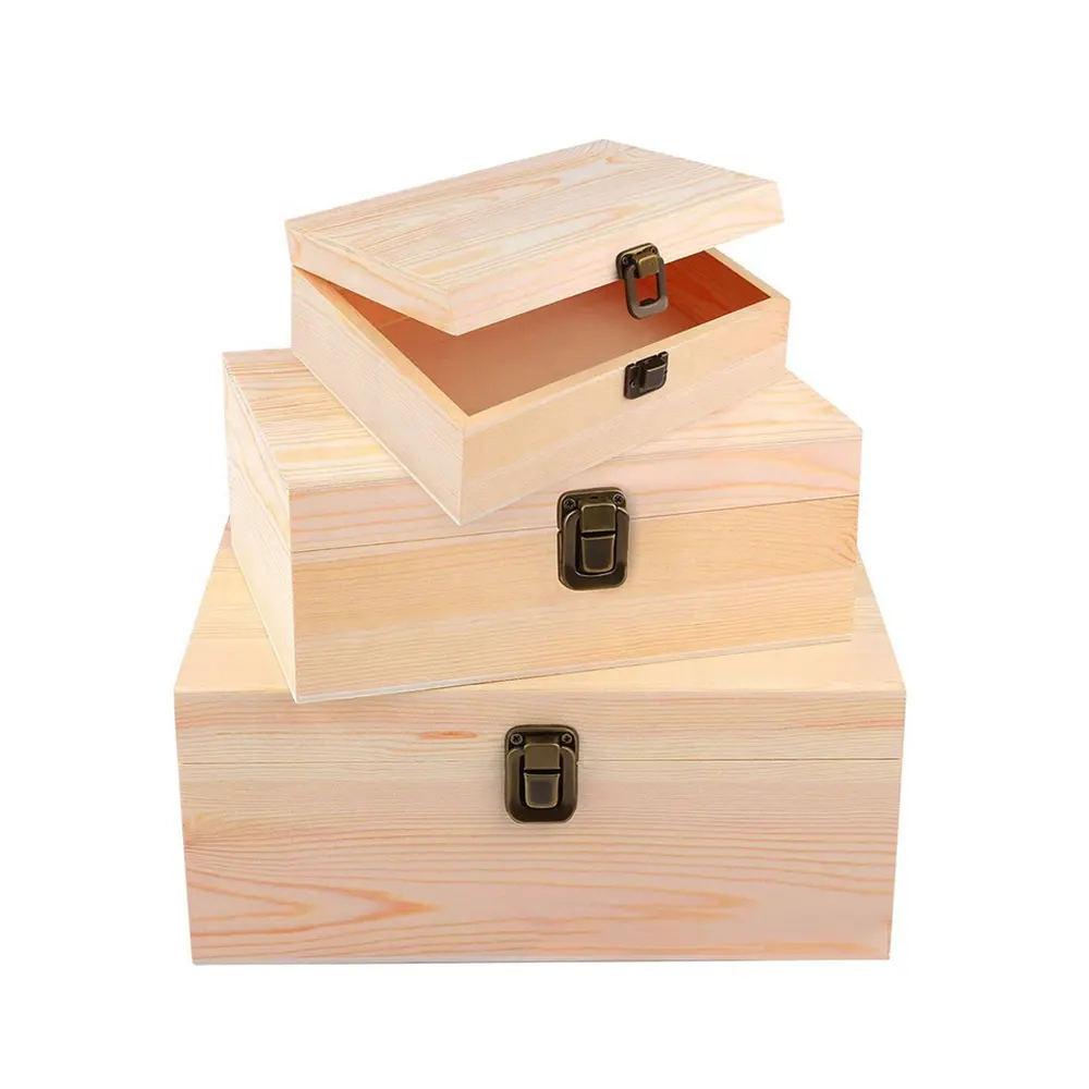 Kích thước tùy chỉnh chưa hoàn thành hộp quà tặng bằng gỗ giá rẻ được sử dụng để đóng gói hộp gỗ với số lượng lớn hộp trượt bằng gỗ