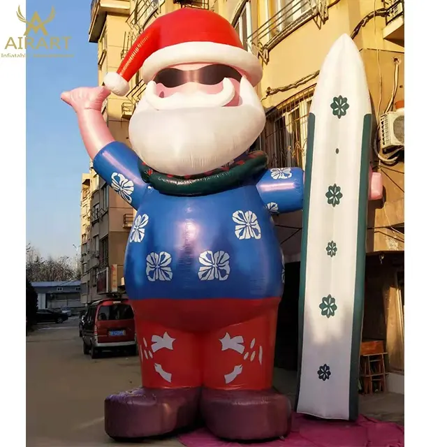 Skateboard decoration inflatable Christmas cartoon, mascot inflatable Santa Claus