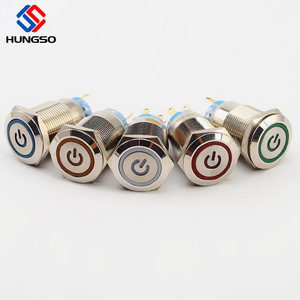 19mm wasserdichter Momentan-Netzschalter aus Metall, der den Druckknopf verriegelt - Product Image 1