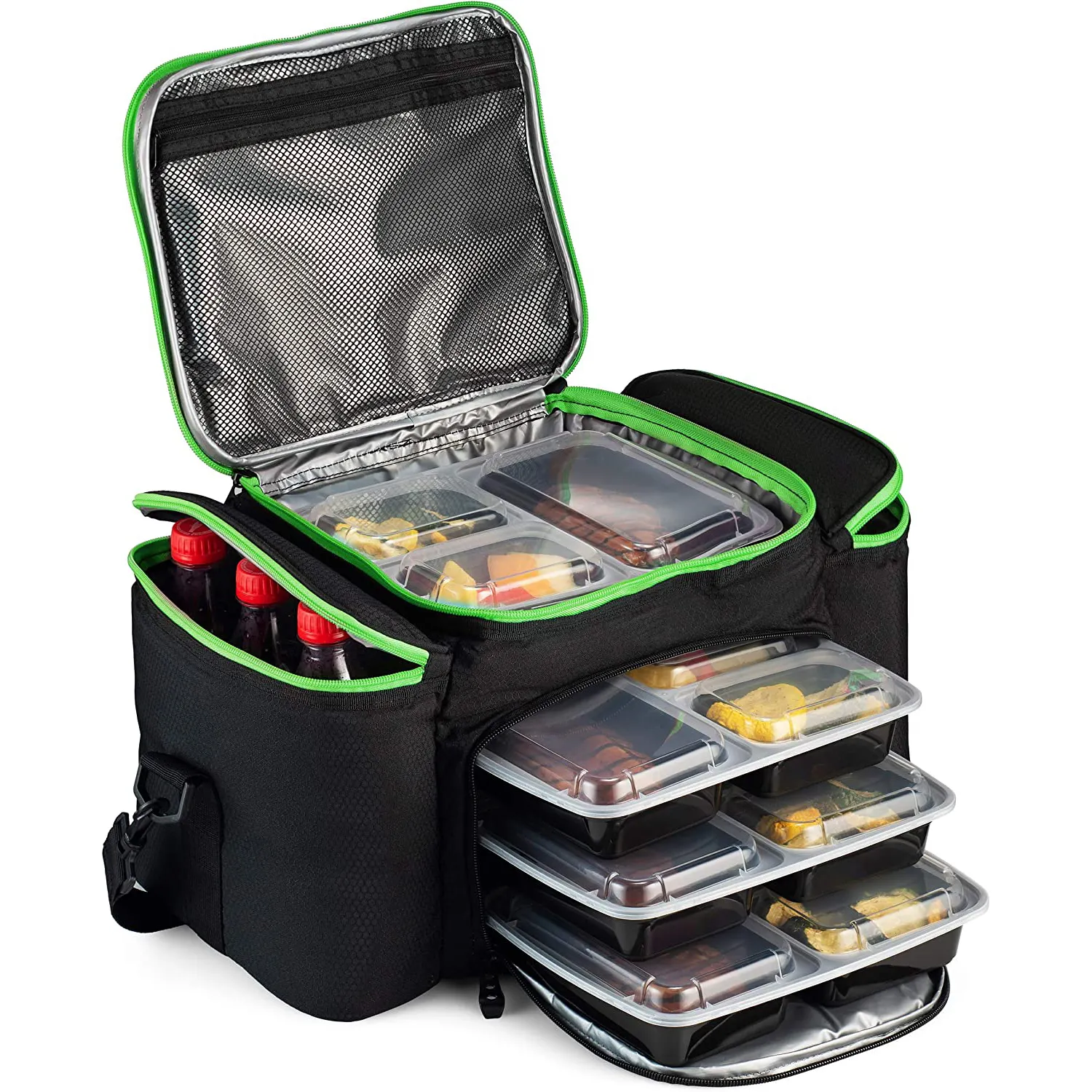 Portable Insulated Lunch Meals Bag Food Cooler Container For Hot or Cold Fitness 6 Meal Prep Bag
