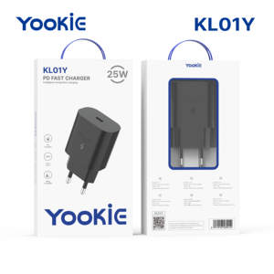 YooKiE 25W PD Cargador rápido Compacto y potente Adaptador de pared para dispositivos iPhone Tipo-C 1A Corriente de salida para uso en el hogar y la Oficina - Product Image 6