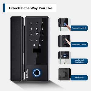 Hot Selling <strong>K5</strong> Tuya App Smart Locks WiFi Password Card &amp; Mechanical Key Unlock Electronic Glass Door Lock with TT Lock <strong>Control</strong> - Product Image 2