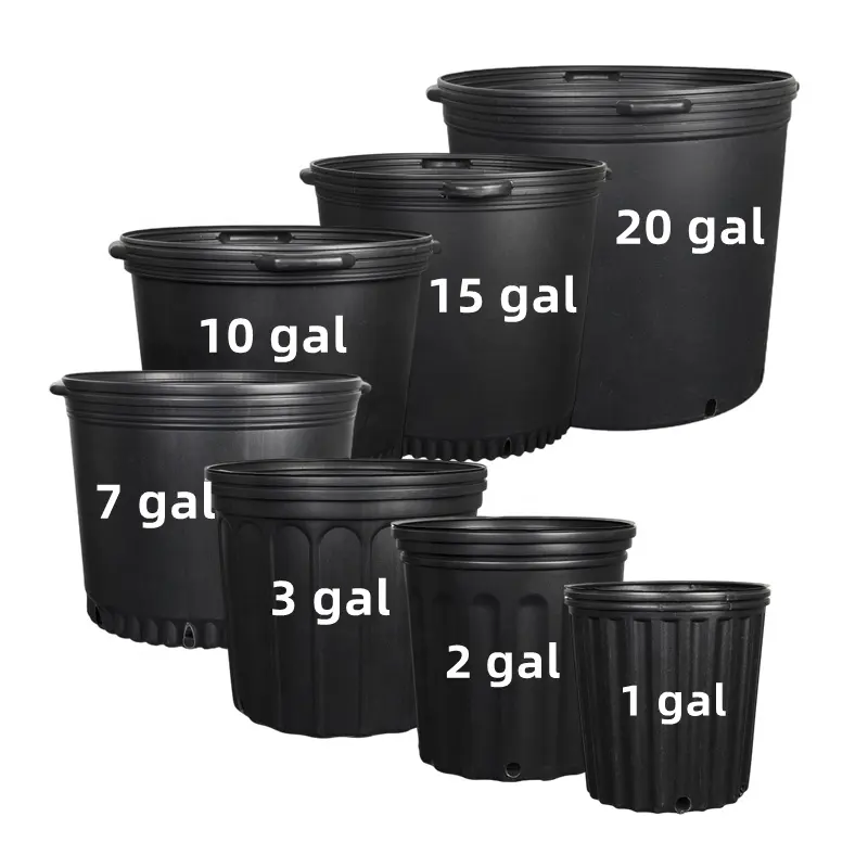 Vaso de plantas de berçário 10 galões, venda quente, durável, preto, recipiente de plantio de jardim