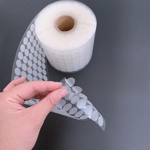 Cuadrados redondos troquelados transparentes Nylon Autoadhesivo Gancho y puntos de bucle Cinta de Velcro ecológica para uso doméstico Círculo - Product Image 3