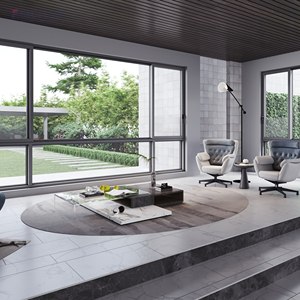 Neueste China Aluminium Fenster rahmen Doppel verglasung Schiebefenster mit wind dichter Funktion Horizontales Öffnungs muster Beste Preise - Product Image 2