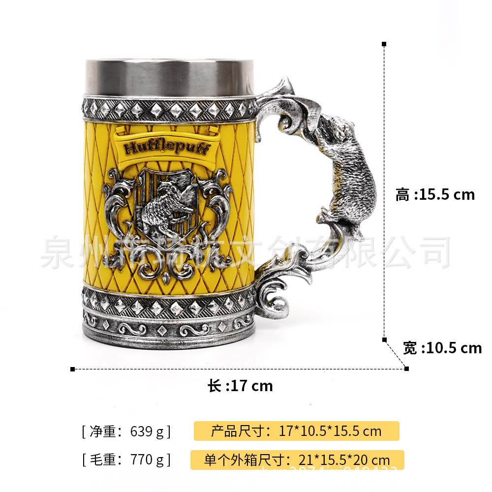Bear-shaped beer mug - yellow (2.0mm rim)
