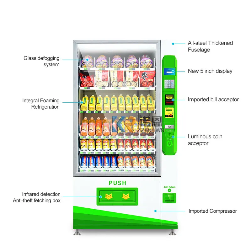 24 ore di servizio distributore automatico di piccoli articoli distributore automatico di Snack con gettoni