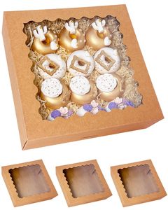 חום 12 x12 x3 אינץ 'קל להרכבה עוגיות מקרון ונייר לחם תיבת 30.5x30.5x7.6 ס "מ