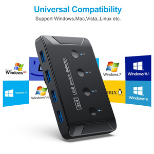 KVM开关选择器4电脑共享4个USB设备USB 3.0开关盒，用于带单独开关按钮的鼠标扫描仪打印机 - Product Image 4