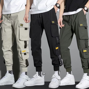 男性用ミッドウエストタクティカルパンツリップストップカーゴワークカプリ9ポケット付き耐水性ハイキング用通気性 - Product Image 4