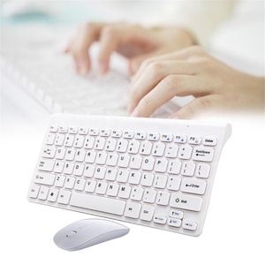 2,4 GHz teclado inalámbrico y ratón óptico negro blanco pequeño elegante conjunto de ratón Mini teclado para Juegos Oficina entretenimiento