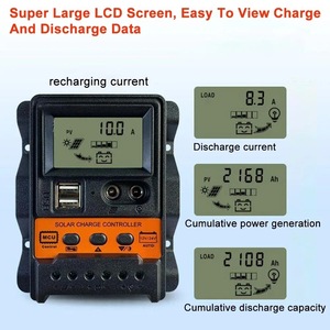 Полностью автоматический контроллер солнечных батарей LCD 30A 12V 24V с двойным USB + DC для уличных фонарей фотоэлектрических систем - Product Image 2