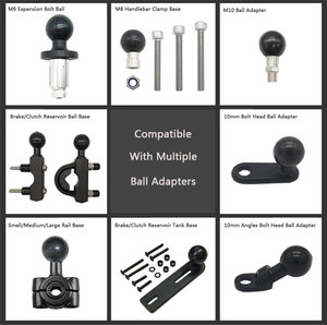 Git Pro kamera taban adaptörü için 1 inç top taban 1/4 inç vida motoru navigasyon Gps gopro için motosiklet Tripod bağlama aparatı - Product Image 6