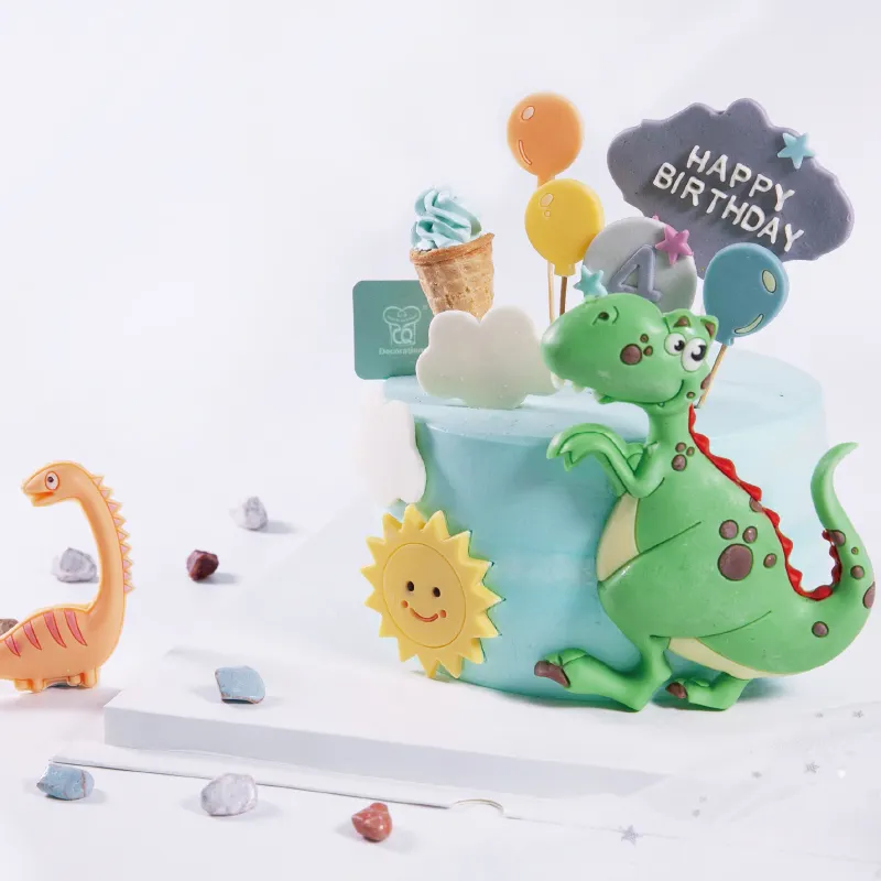 Большой динозавр тема силиконовые шоколада в комплекте набор форм для украшения десертов для сахара украшения торта конфеты торт Топпер/