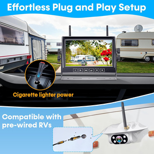 7INCH <strong>Wireless</strong> <strong>Backup</strong> Camera with DVR Support 512G Max for RVs, Trucks &amp; Trailers - 1080P HD DIY Installation Compatible Furrion