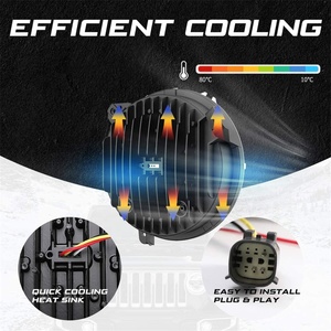 ไฟหน้า LED 9 นิ้วพร้อมไฟเลี้ยว DRL และสีเหลืองอําพันสําหรับ J-eep W-rangler JL / JLU J-eep Gladiator JT - Product Image 3