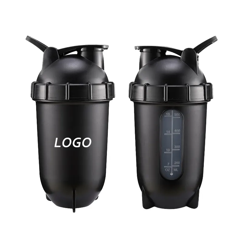Benutzer definiertes Logo 500ml BPA-freies Protein pulver Shake Wasser flasche Workout Gym Shaker Cup Protein Shaker Flasche