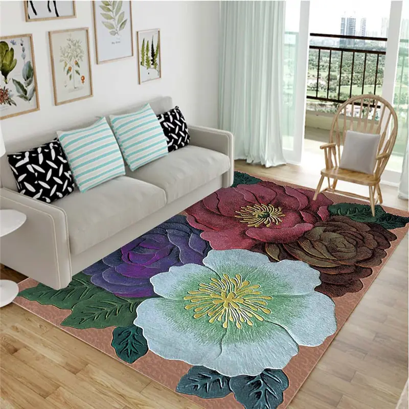 factory price luxury washable living room 3d floor carpet mats carpet for floor