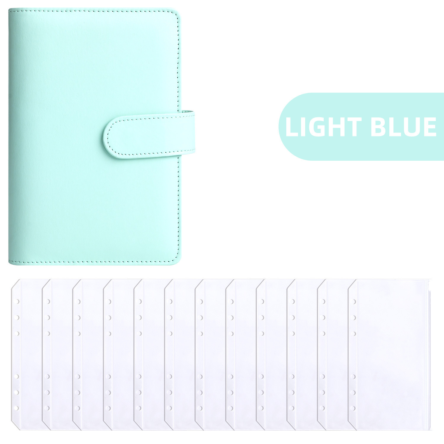 Bleu (coque) +12 sacs à fermeture éclair