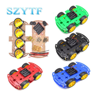 Şeffaf Motor akıllı Robot araba şasi elektronik imalatı DIY kiti hız Encoder pil kutusu 4WD 4 tekerlek sürücü araba - Product Image 4