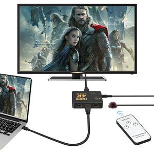 HDMI Splitter 3 puerto HDMI interruptor 3x1 3 en 1 3d 4K HDMI Splitter Switch conmutador adaptador de Hub con IR remoto RF de la caja de vídeo - Product Image 5