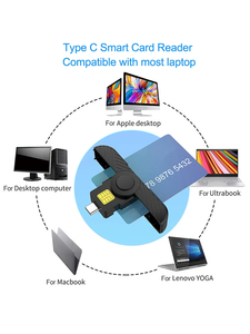 Lettore di Smart Card portatile tipo-C lettore di schede USB lettore ID CAC per SIM Chip ID Card per il governo ID ActivClient AKO - Product Image 3