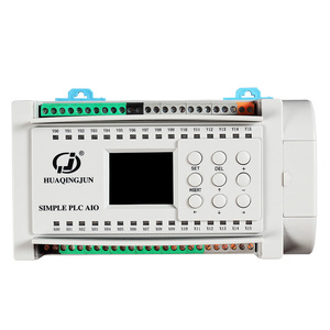 Huaqingjun 16-in 8-out Salida de relé PLC Entradas analógicas Salidas 0-20mA 4-20mA Salidas de pulso PLC programable para servomotores
