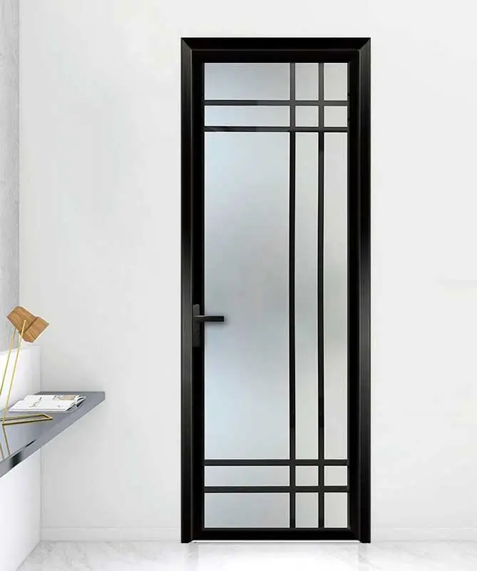 Puertas de entrada de aleación de aluminio para cocina, diseño gráfico de oscilación de acero y vidrio moderno de estilo británico Simple, para Interior, 5 años, CN;SHN