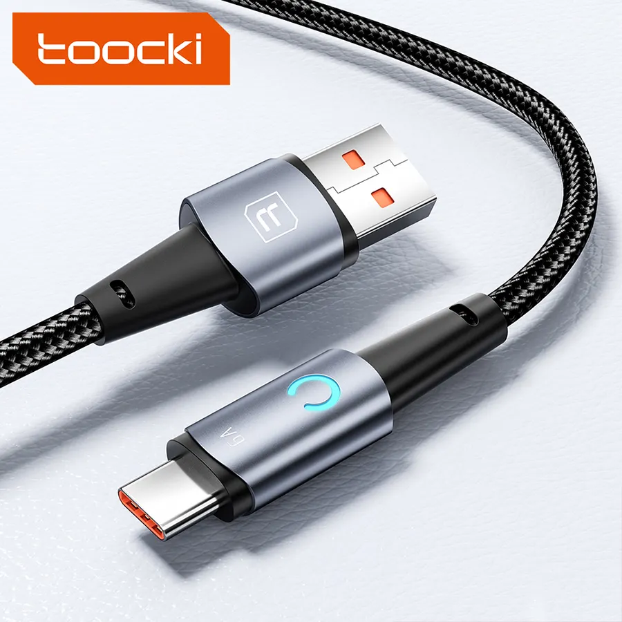 Toocki High quality 6A Fast Charging Mobile Cable 6A full compation date cable USB-A To Type c Cable