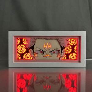 2025 tasarımlar bir adet Zoro Luffy lazer kesim kağıt Anime ahşap çerçeve odası dekor için animasyon Lightbox masa Led gece lambası lamba - Product Image 1