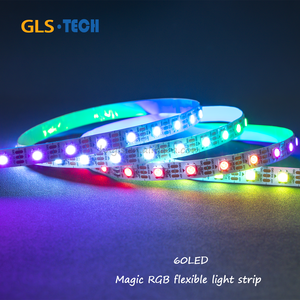 แถบไฟ LED สีแบบ RGB WS2812B พิกเซลแอดเดรส96LED 5V WS2812 SMD5050ไฟสาย rgbic มายากล - Product Image 5