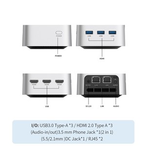 T8 Plus N150 Mini-Computer DDR5 Dual-Netzwerk-Port N5095 Prozessor Gaming Barebone-System Minipc - Product Image 4