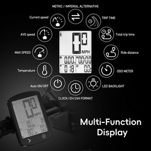 Cuentakilómetros para bicicleta, velocímetro, ordenador inalámbrico para bicicleta, LCD IPX6, resistente al agua, batería de 30 horas, carga tipo C, ordenador para bicicleta - Product Image 5