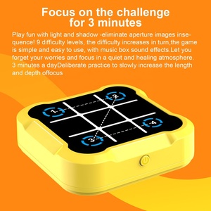 Taşınabilir Tic-Tac-Toe Whack a Mole bellek flaş oyunu makine oyuncak eğitim 3 in 1 el elektrikli dokunmatik bulmaca oyun konsolu