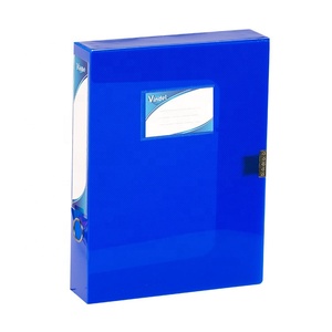 大容量矩形PP塑料A4纸归档存储档案文件盒彩色文件盒带名片夹 - Product Image 4