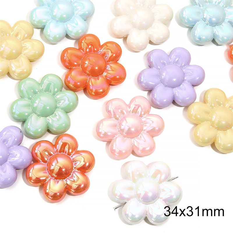 13 styles fleur à six pétales 34*31mm 5 pièces/paquet