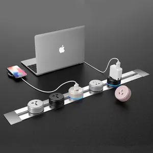 Toma de corriente inteligente Touchmi ajustable montada en superficie, toma de corriente de escritorio USB tipo C completamente funcional