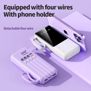 החדש 10000Mah מטען נייד Mah בנק כוח טעינה מהיר עם מסך הוביל תצוגה מובנית כבלים li-פולימר 120 כוח פלט פלט