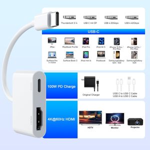<strong>USB</strong>-C to <strong>HDMI</strong> <strong>Adapter</strong> for Phone 16 15 4K@60Hz to TV 100W <strong>USB</strong> C to <strong>HDMI</strong> <strong>Adapter</strong> Type C Digital AV <strong>Adapter</strong> 4K - Product Image 4