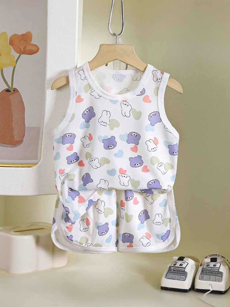 Ensemble gilet X-2 petit ours + petit lapin
