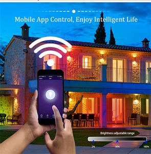 100W WiFi户外发光二极管聚光灯IP66防水智能RGB泛光灯，带应用遥控声控发光二极管反射器 - Product Image 3