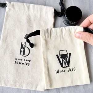 Cheap Organic Cotton Thick Jewelry Drawstring Pouch Cotton Canvas Fabric Drawstring Bag Draw <strong>String</strong> Bag With Logo Customized - Product Image 4