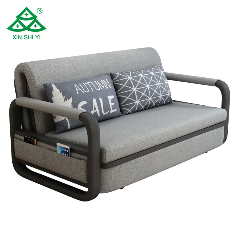 Canapé-lit pliant, meuble de salon moderne en mousse, cadre en acier, bon marché, produit d'usine