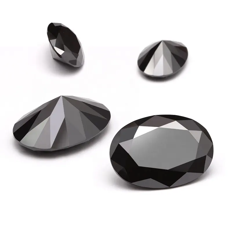Необычная овальная черная цветная потеря муассанита 2*4 мм 3*5 мм 4*6 мм хорошая цена сертификат GRA лабораторные выращенные бриллианты